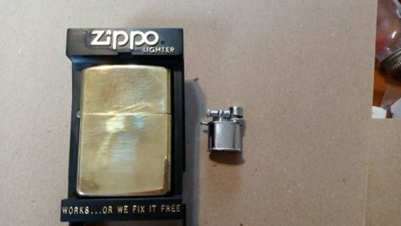 SOLID BRASS ZIPPO WINDPROOF LIGHTER.. WITH MINATURE FLIP TOP LIGHTER...