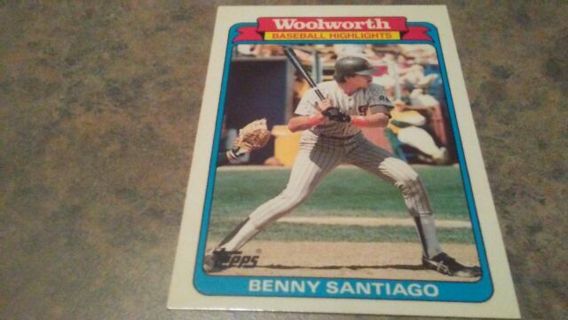 1988 TOPPS WOOLWORTH BENNY SANTIAGO SAN DIEGO PADRES BASEBALL CARD# 14 OF 33