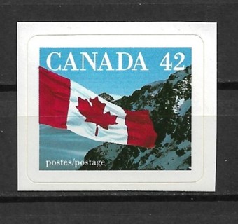 1991 Canada Sc1388 42¢ Flag & Mountains MNH booklet single