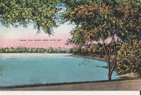 Vintage Unused Postcard: h: Lake Scene