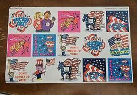 (15) Election Day Stickers 1999 Highlights Vintage Unused WILL STICK!