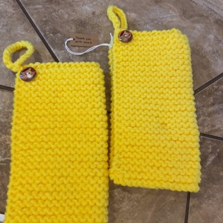 Two Hand Knit Heavy Duty Potholders .