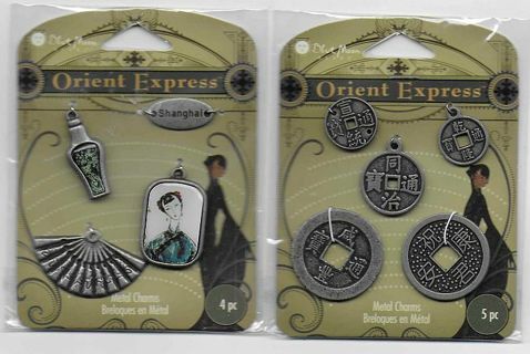 2 Packs NEW/ SEALED Orient Express Metal CHARMS Asian Style