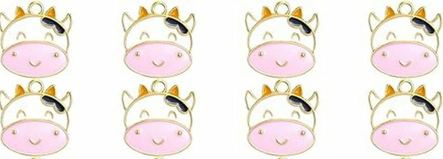 8PC PINK COW CHARMS (PLEASE READ DESCRIPTION) 