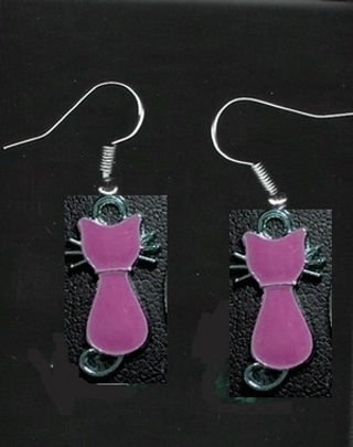 GP ENAMEL LIGHT PINK CAT EARRINGS (PLEASE READ DESCRIPTION