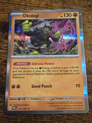 Pokemon Okidogi rare holo card 111/167