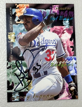 Autographed Garey Ingram Signed 1995 Fleer #542 Card *Autograph Los Angeles Dodgers RC