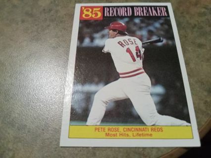 1986 TOPPS 1985 RECORD BREAKER PETE ROSE CINCINNAI REDS BASEBALL CARD# 206