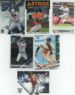 Awesome Set of 6 Carlos Correa Minnesota Twins w/3 Inserts!