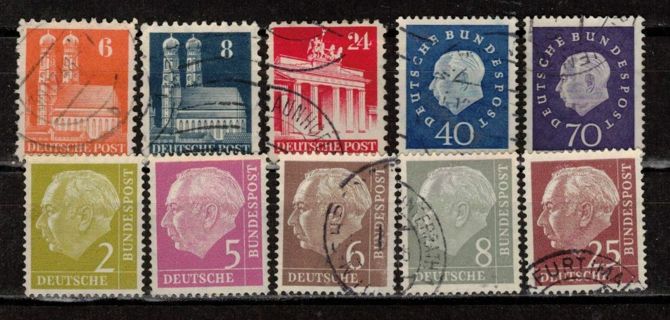 Germany 1950s Variety of Regular Issues