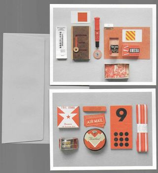 BRAND NEW 2 Pen & Paper BLANK NOTE CARDS w/ ENVELOPES – by Present & Correct ORANGE