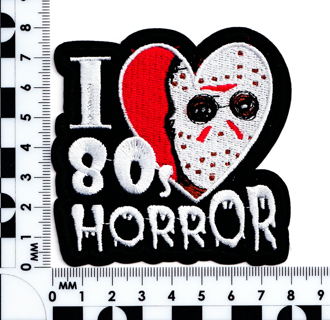 I Love 80's Horror Movies Logo Iron On Heat Transfer Canvas Patch