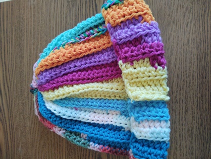 Hand Crocheted Patchwork Stripe Hat