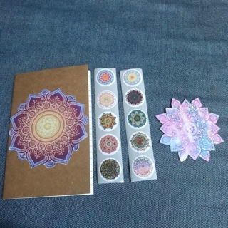 REDUCED Pocket Journal Mandalas with Starter Stickers , Free Mail