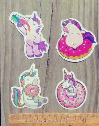 Unicorns & Doughnuts Stickers   New!! Pen Pal  Scrapbooking  Junk Journal