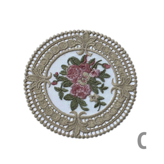 1Pcs Lace Coaster Embroidery Round Placemat Desktop Decoration Hollow Knit Tea Set Antiscald Coaster