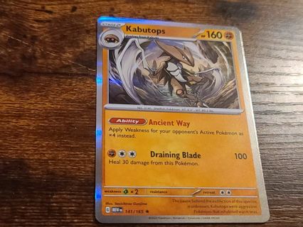 Pokemon Kabutops 141/165 holo rare