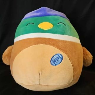 Squishmallow Avery The Duck With Sweatband Football Rugby Patch 12" Brand New with tag