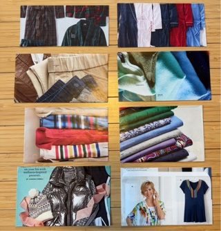 Clearance - 8 Fashion and Fabric Themed Envelopes - recycled from Magazine Pages