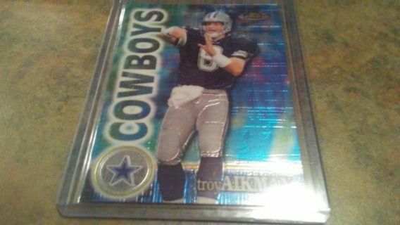 2000 TOPPS FINEST TROY AIKMAN DALLAS COWBOYS FOOTBALL CARD# # 28 HALL OF FAMER