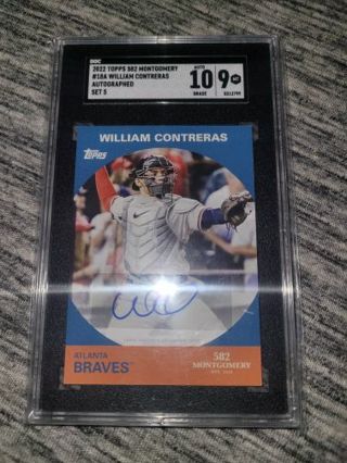 2022 Topps 582 Montgomery William Contreras #18A Auto SGC mint 9 Auto 10