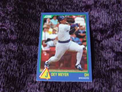 1989 Joey Meyer Milwaukee Brewers Rising Star Score Card #93