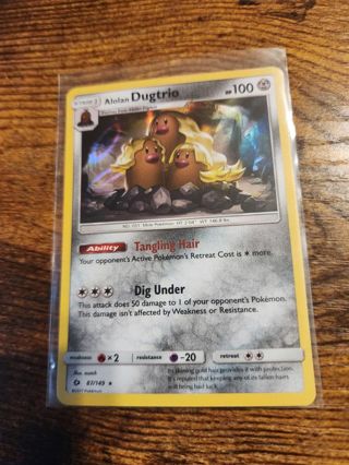 Pokemon Alolan Digtrio holo rare 87/149