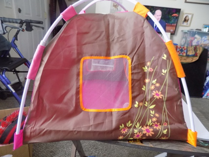 18 inch tall and wide colorful pup tent for a small dog