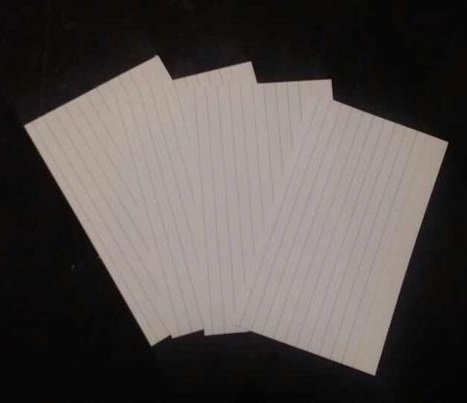 FREE: Four (4) Ruled Index Cards