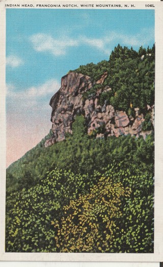 Vintage Used Postcard: Linen: Indian Head, Franconia Notch, NH