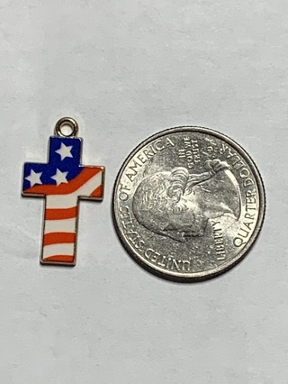 ✨AMERICAN FLAG CHARMS~#1~CROSS~4TH OF JULY ENAMEL CHARMS~FREE SHIPPING✨ 