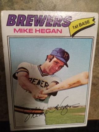 1977 TOPPS MOKE HEGAN MILWAUKEE BREWERS BASEBALL CARD# 507