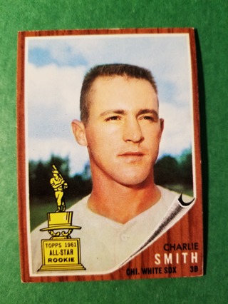 1962 - TOPPS EXMT - NRMT BASEBALL - CARD NO. 283 - CHARLIE SMITH ALLSTAR ROOKIE