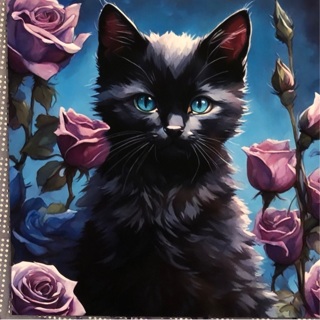 Adorable Kitten - 4 x 4” MAGNET - GIN ONLY