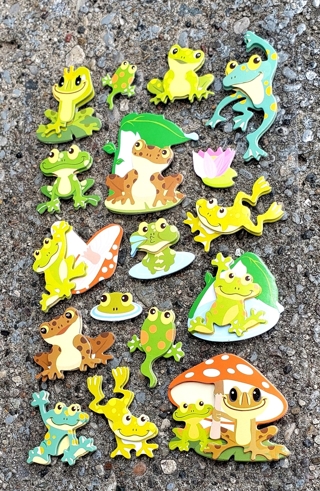 3 D POP UP FROG STICKERS