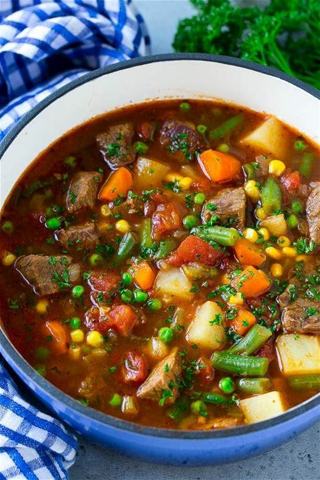 hearty beef/veggie soup recipe card