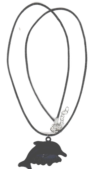 20-inch Black Electro Plated Black Dolphin Necklace (PLEASE READ DESCRIPTION