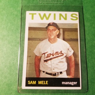 1964 - TOPPS BASEBALL CARD NO. 54 - SAM MELE - TWINS - EXMT+