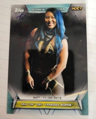 WWE NXT Mia Yim Autographed Card