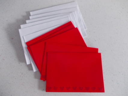 Small Red HEARTS Cards (Blank Inside) with Envelopes QTY. 5