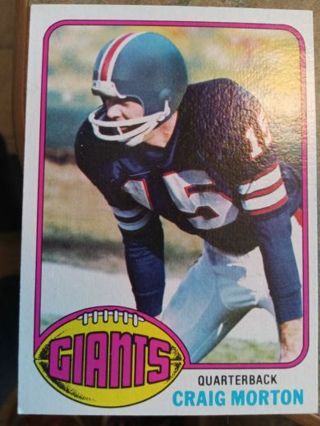 1976 TOPPS CRAIG MORTON NEW YORK GIANTS FOOTBALL CARD# 354