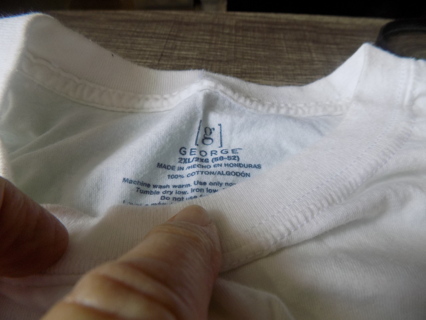 George plain white t shirt short sleeve size 2XL   # 3