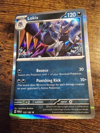 Pokemon Lokix holo rare card 122/182