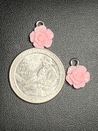 ROSE CHARMS~#1~LIGHT PINK~SET OF 2~FREE SHIPPING!