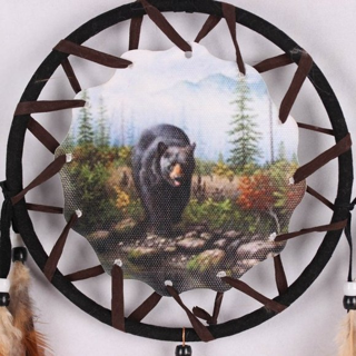 NEW 29.5" The Majestic Bear DREAMCATCHER Art Ornament Dream Catcher Feathers Bears FREE SHIPPING