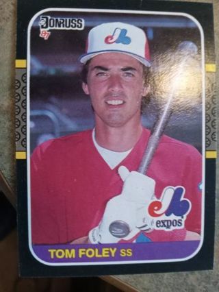 1987 DONRUSS TOM FOLEY MONTREAL EXPOS BASEBALL CARD# 504