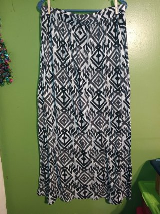 Bobbie Brooks Tribal Print Maxi Skirt / Ladies Size 1X