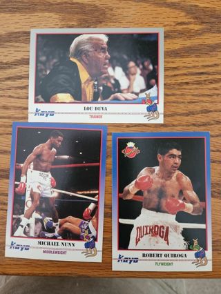 1991 KAYO Boxing trading cards. #199,#200,#202