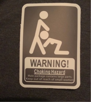 Warning chocking hazard decal sticker 