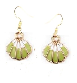 GP ENAMELGREEN SHELL EARRINGS (PLEASE READ DESCRIPTION